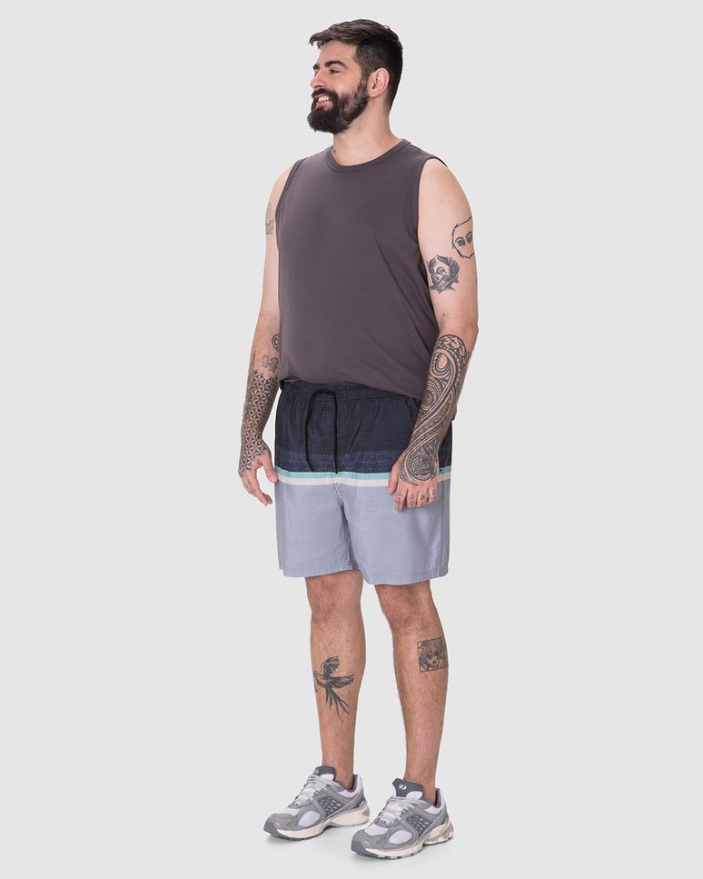 Shorts Masculino Plus Size Cós Com Cadarço Funcional Em Tafetá