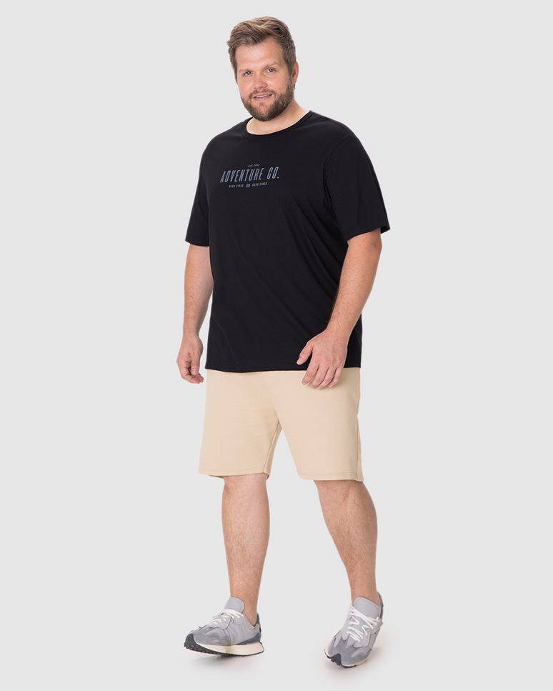 Camiseta Masculina Plus Size Estampa Frontal Carro Em Algodão