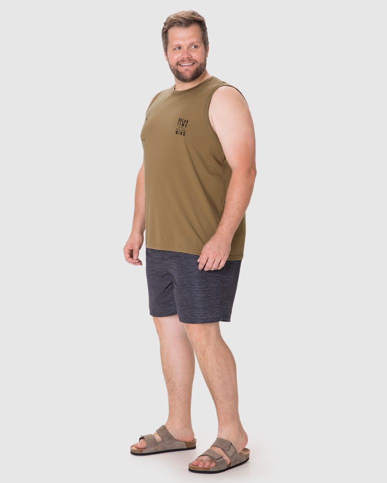 Regata Masculina Plus Size Estampa Relax Time Free Your Mind Em Algodão