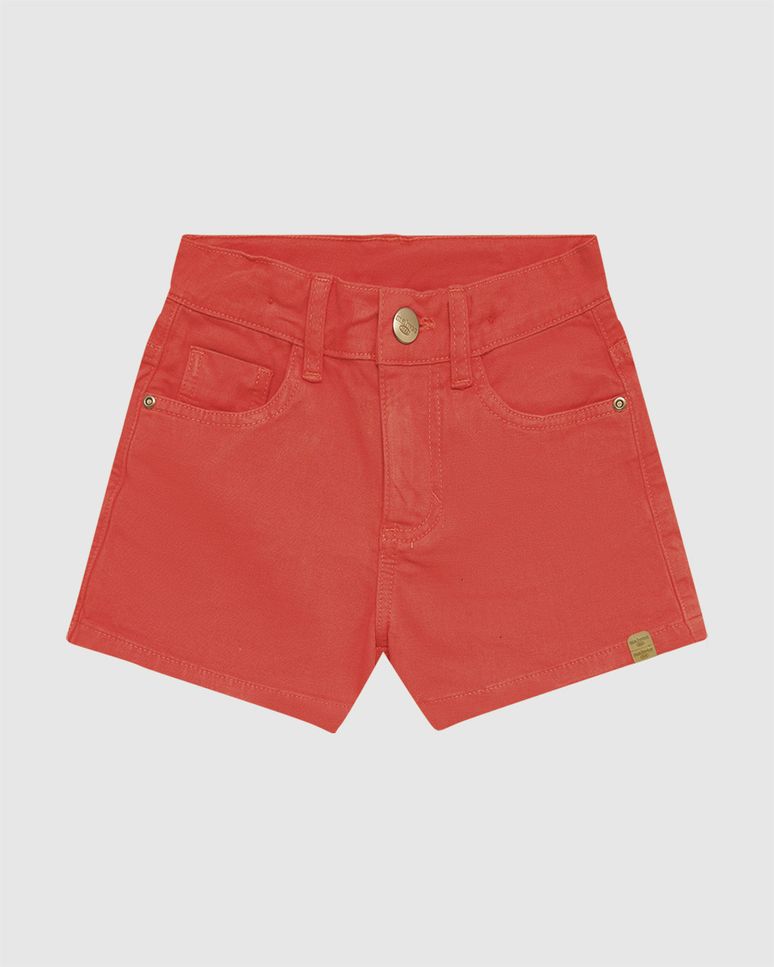 Shorts Infantil Menina Cintura Elástico Ajustável Em Sarja Stretch Malwee Kids