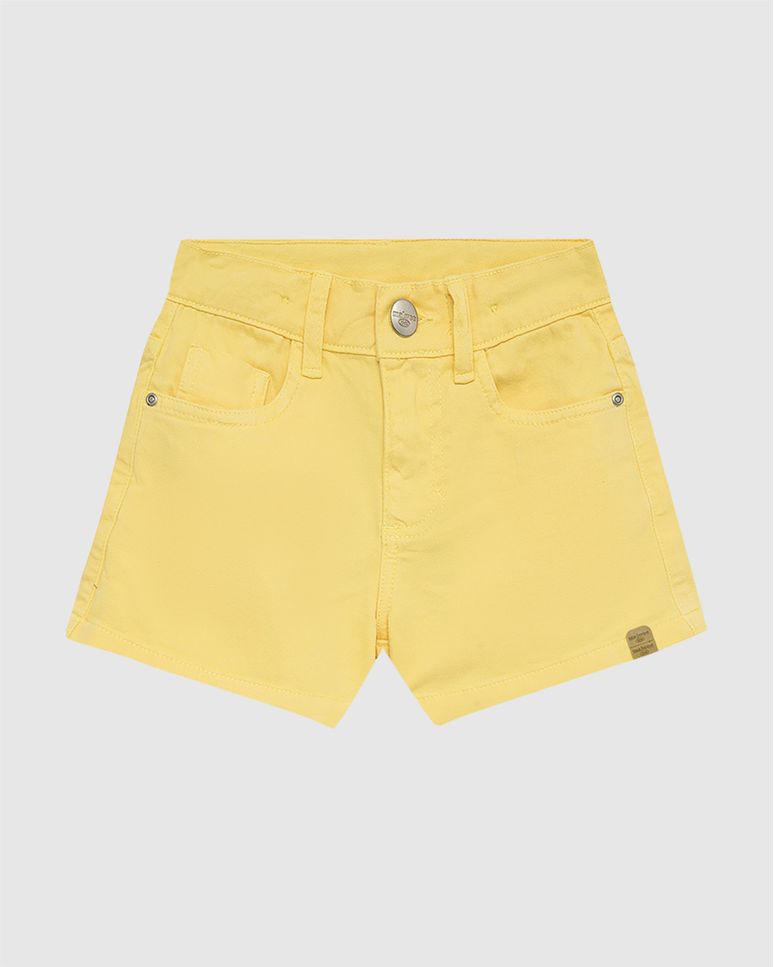 Shorts Infantil Menina Cintura Elástico Ajustável Em Sarja Stretch Malwee Kids