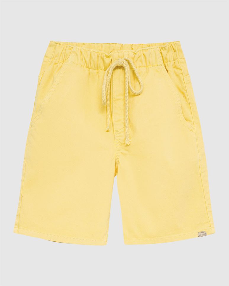 Bermuda Infantil Menino Cadarço Frontal Em Sarja Com Elastano Malwee Kids