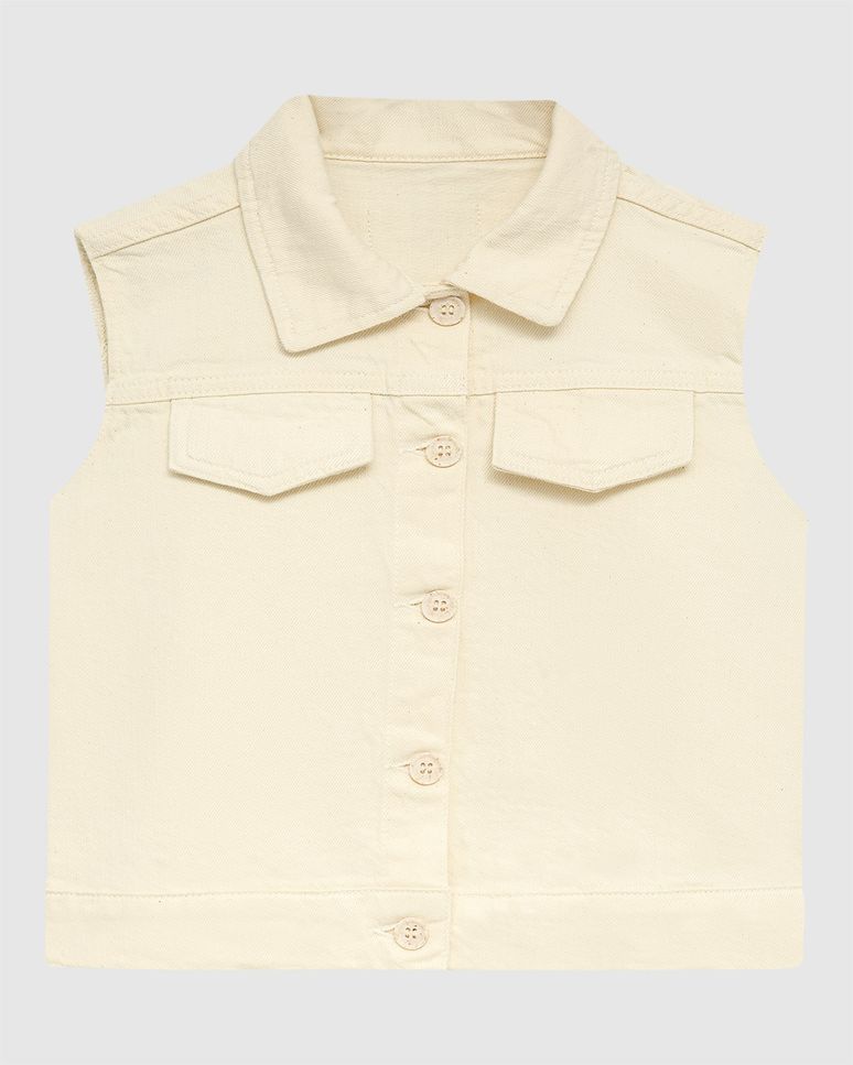 Colete Infantil Menina Lapela E Botões Frontais Em Sarja Stretch Malwee Kids