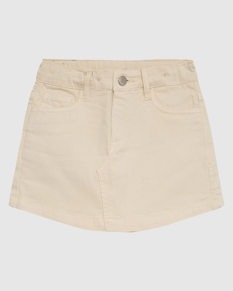 Shorts Saia Infantil Menina Cintura Ajustável Em Sarja Stretch Malwee Kids