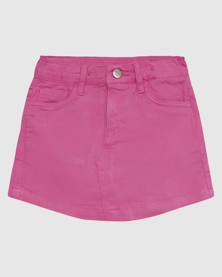 Shorts Saia Infantil Menina Cintura Ajustável Em Sarja Stretch Malwee Kids