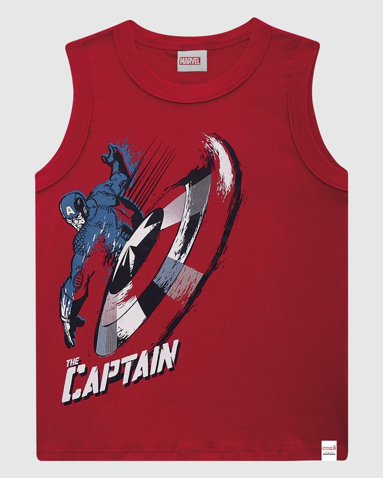 Regata Infantil Menino The Captain Avengers Em Algodão Malwee Kids