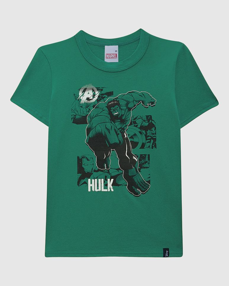 Camiseta Infantil Menino Avengers Hulk Em Algodão Malwee Kids
