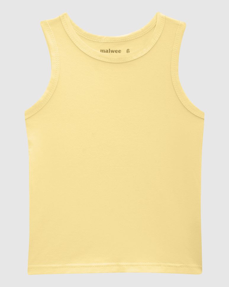 Regata Infantil Menina Decote Redondo Alça Média Em Algodão Malwee Kids