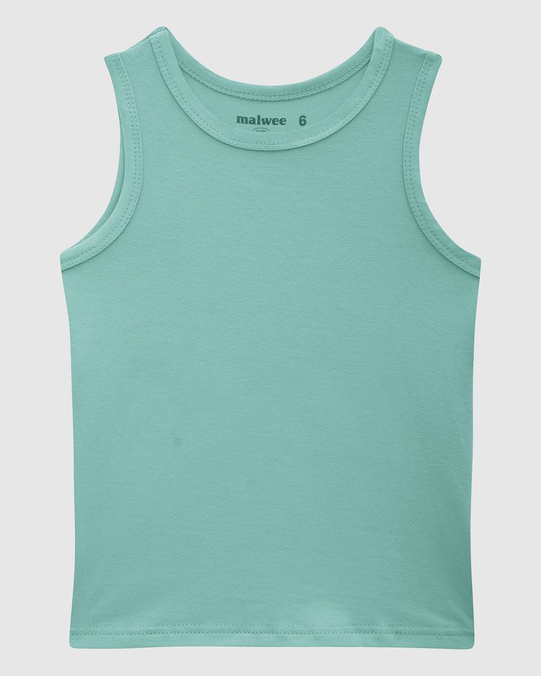 Regata Infantil Menina Decote Redondo Alça Média Em Algodão Malwee Kids