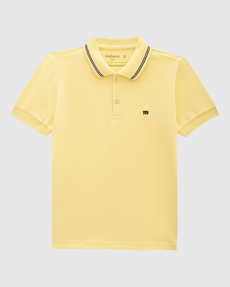 Camisa Polo Infantil Menino Bordado Peitoral Em Algodão Malwee Kids