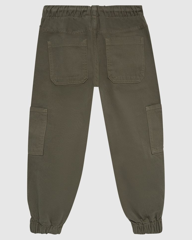 Calça Infantil Menino Jogger Bolso Lateral Em Sarja Stretch Malwee Kids