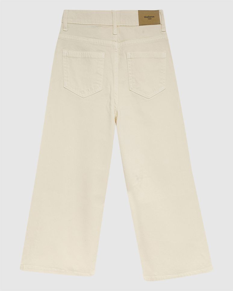 Calça Infantil Menina Wide Leg Cintura Ajustável Em Sarja Stretch Malwee Kids