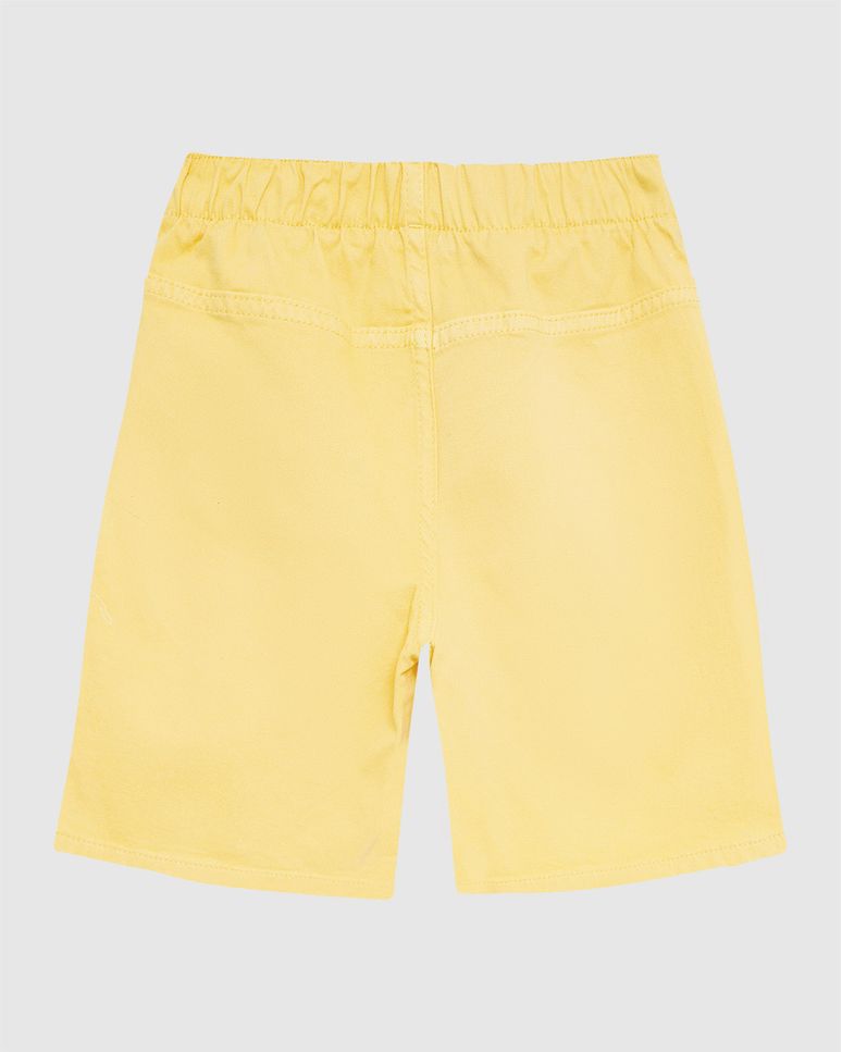 Bermuda Infantil Menino Cadarço Frontal Em Sarja Com Elastano Malwee Kids