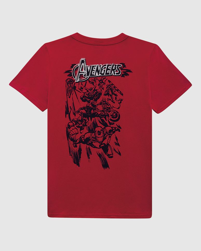 Camiseta Infantil Menino Avengers Estampa Frente E Costas Malwee Kids