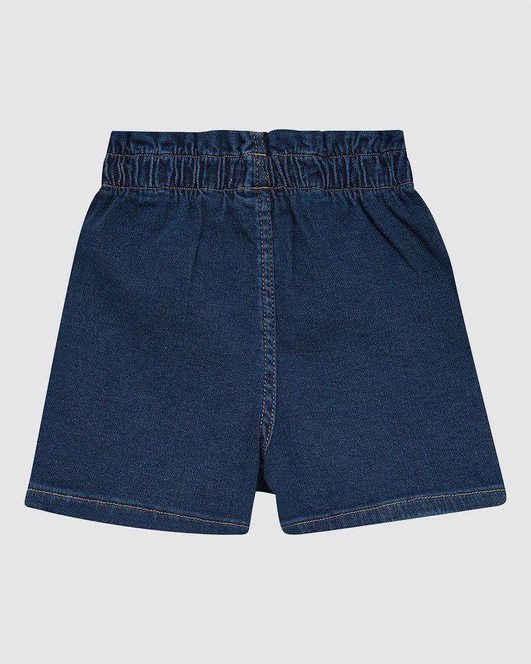 Shorts Infantil Menina Clochard Cintura Média Em Jeans Moletom Malwee Kids