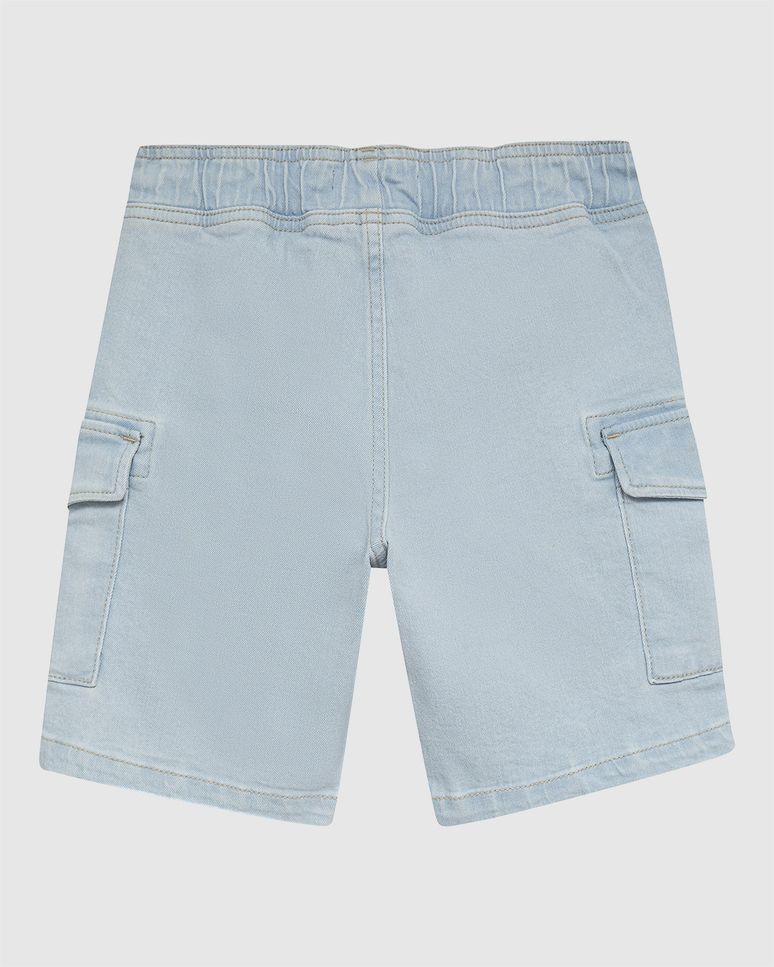 Bermuda Infantil Menino Bolso Cargo Em Jeans Moletom Malwee Kids