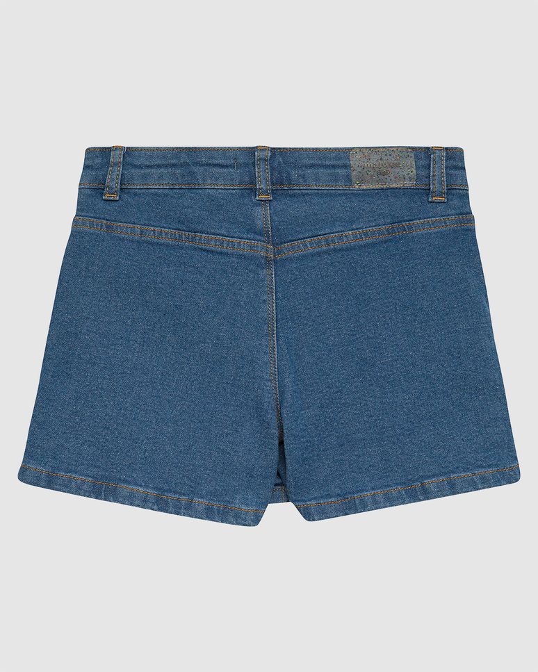 Shorts Saia Infantil Menina Botões Frontais Em Jeans Moletom Malwee Kids