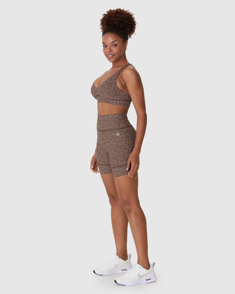 Shorts Esportivo Feminino Estampa Animal Print Em Malha Dry E Proteção UV50+