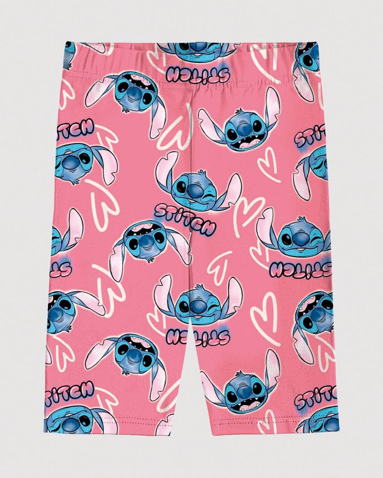 Bermuda Infantil Menina Estampa Stitch Disney Em Algodão Malwee Kids