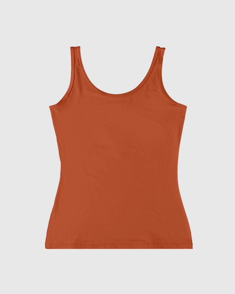 Regata Feminina Decote Redondo Em Viscose Stretch - ENFIM