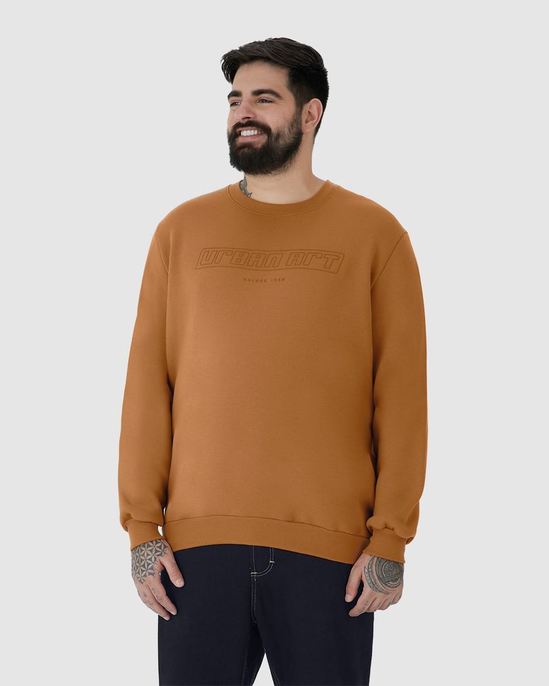 Blusão Masculino Plus Size Urban Art Em Moletom Comfy Flanelado
