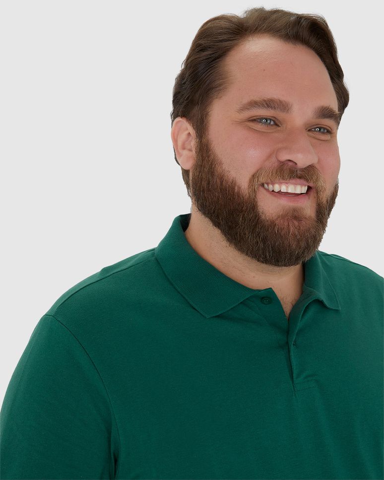 Camisa Polo Básica Masculina Plus Size Em Algodão