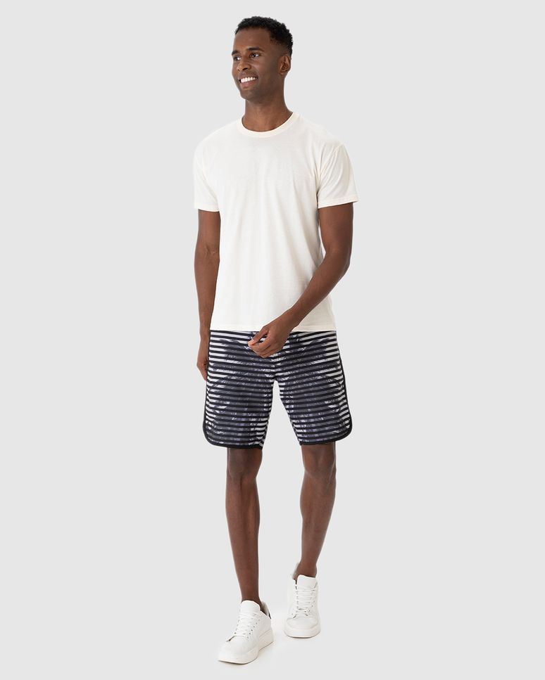 Bermuda Masculina Comfort Estampada Em Microfibra Com Elastano