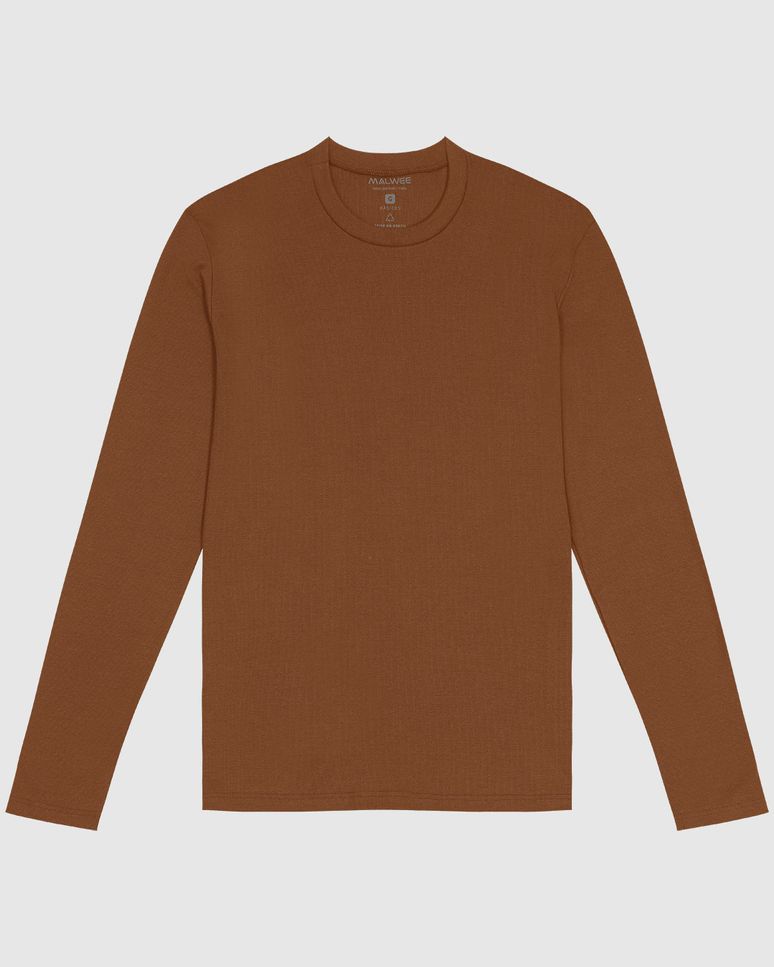 Camiseta Básica Masculina Manga Longa Em Ribana