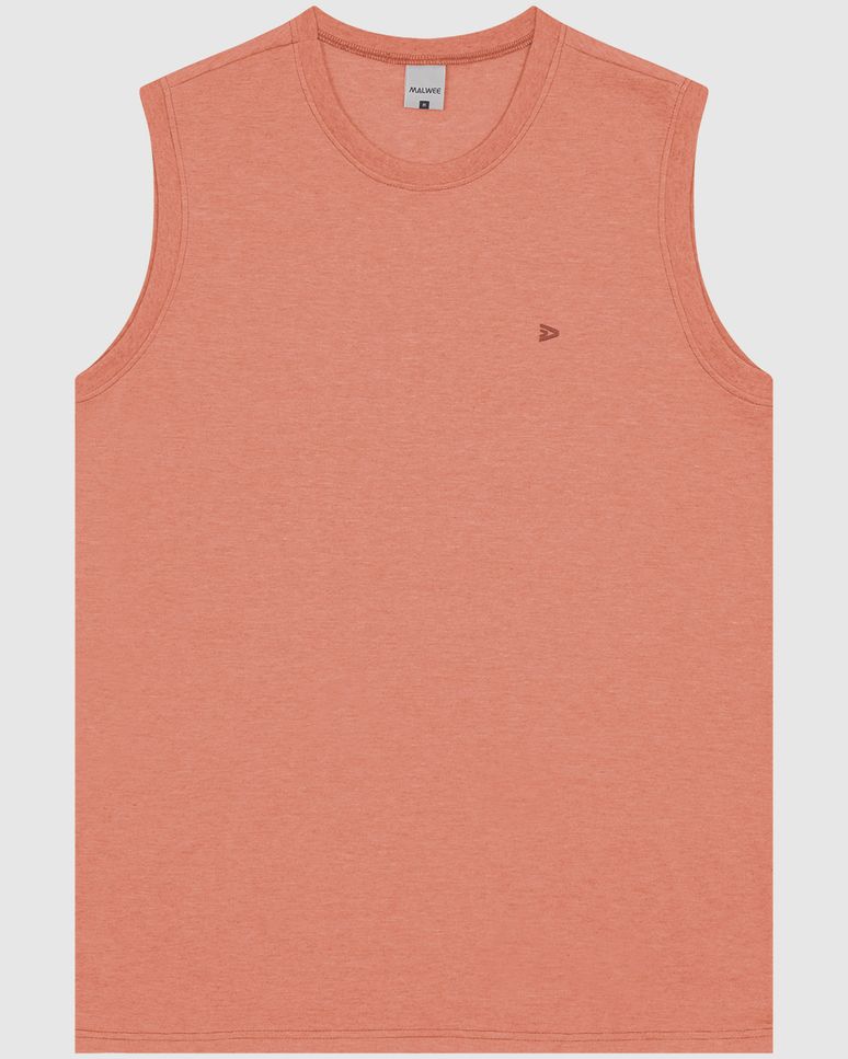 Regata Básica Masculina Decote Redondo Em Malha Fio A Fio