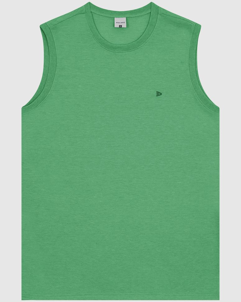 Regata Básica Masculina Decote Redondo Em Malha Fio A Fio