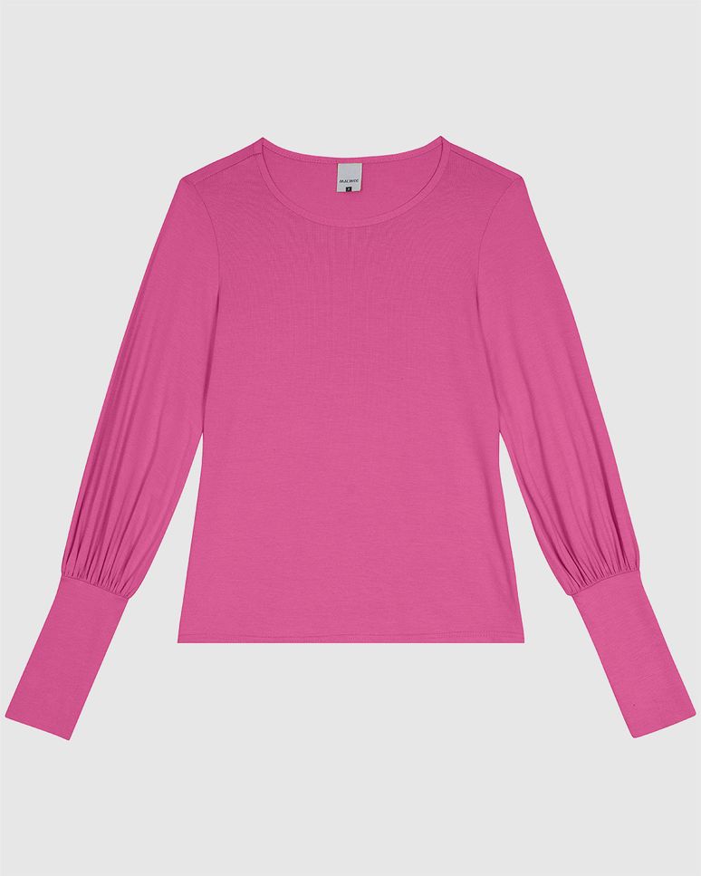 Blusa Feminina Manga Bufante Em Viscose Stretch