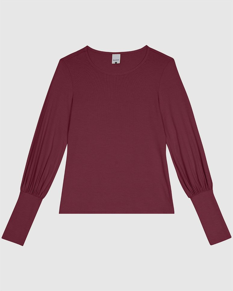 Blusa Feminina Manga Bufante Em Viscose Stretch