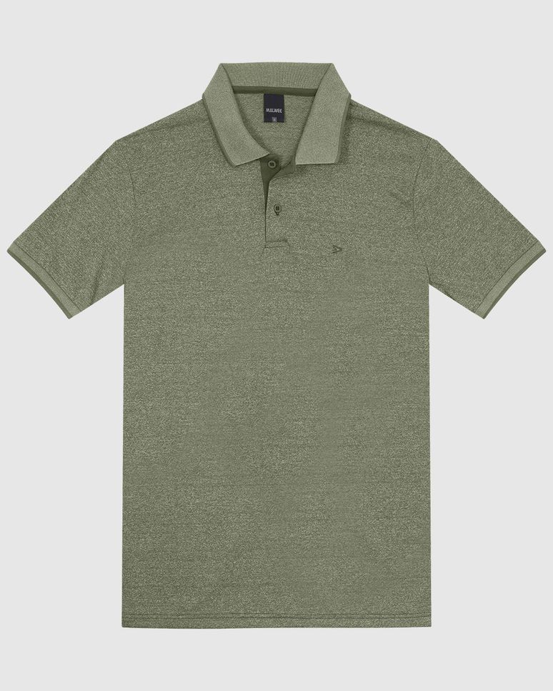 Camisa Polo Básica Masculina Slim Em Malha Rajada