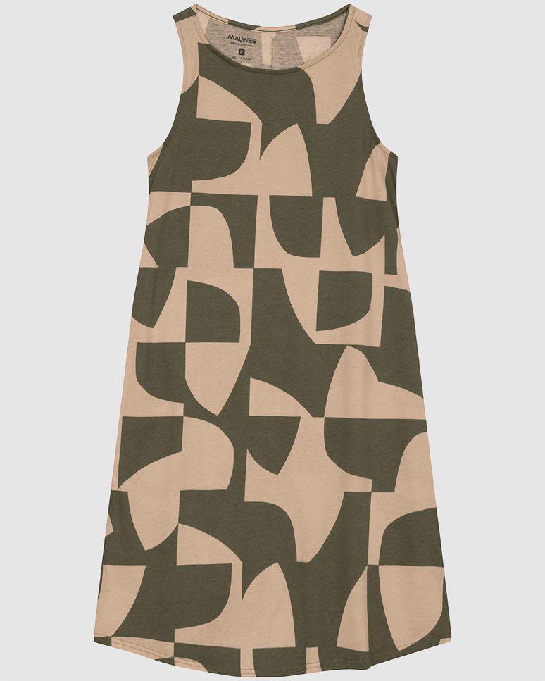 Vestido Feminino Regata Estampado Em Algodão