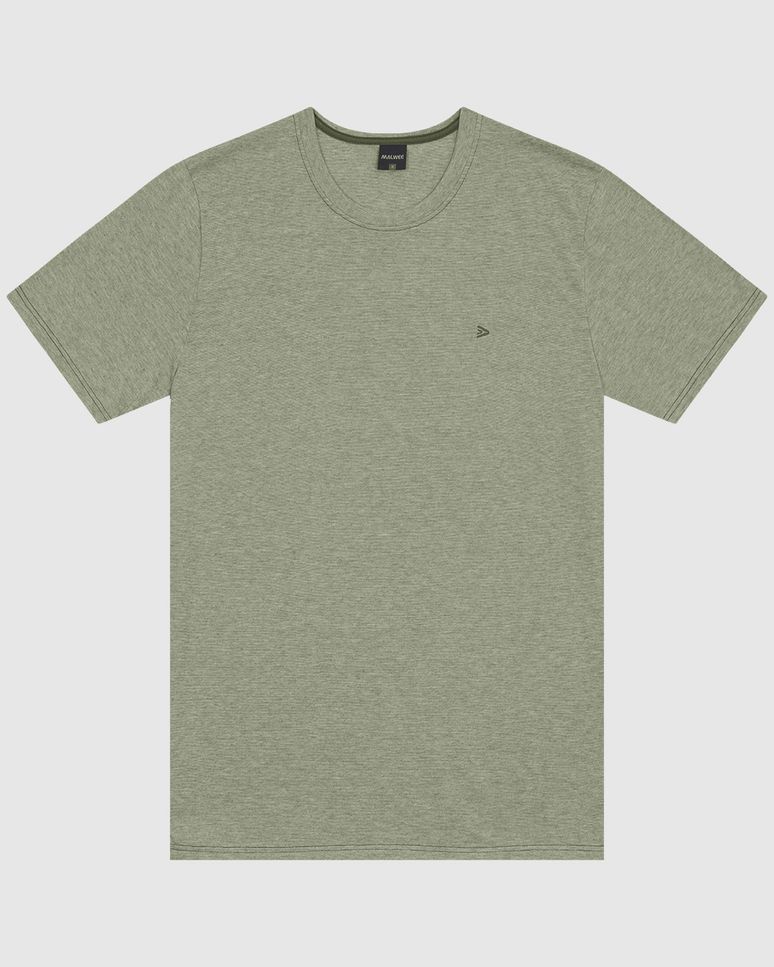 Camiseta Básica Masculina Manga Curta Em Malha Fio A Fio
