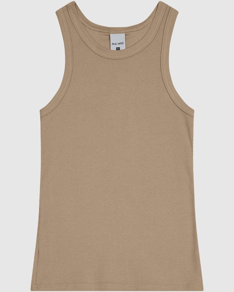 Regata Básica Feminina Decote U Em Ribana