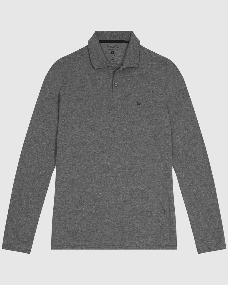 Camisa Polo Masculina Manga Longa Em Piquet Premium