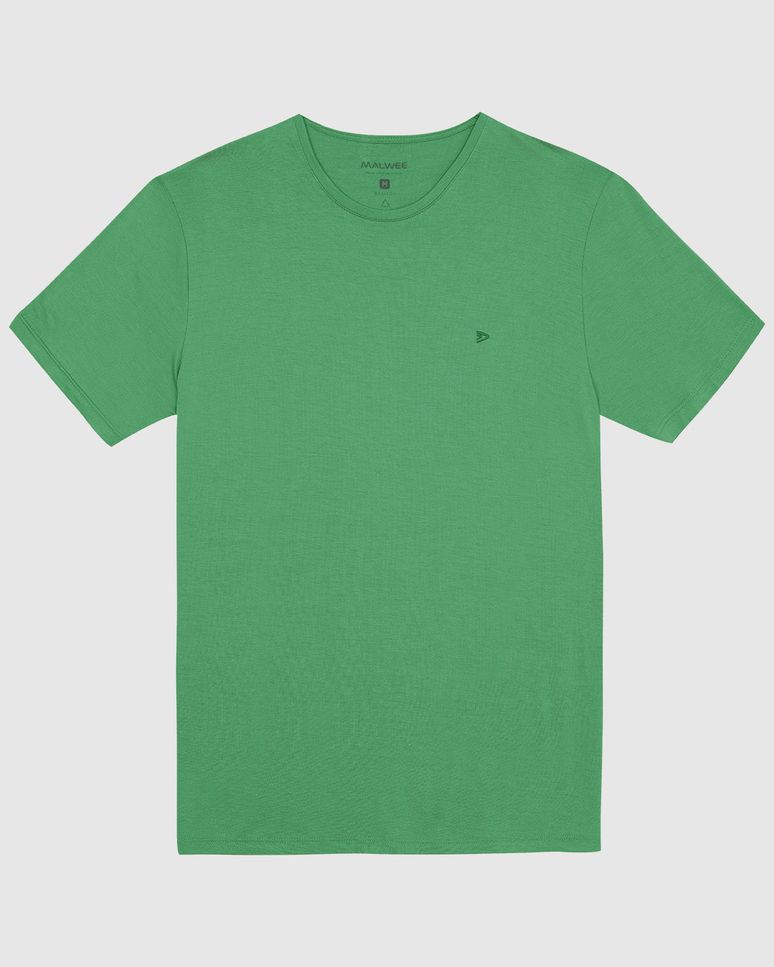 Camiseta Básica Masculina Bordado Peitoral Em Viscose Stretch