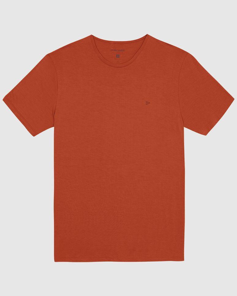 Camiseta Básica Masculina Bordado Peitoral Em Viscose Stretch