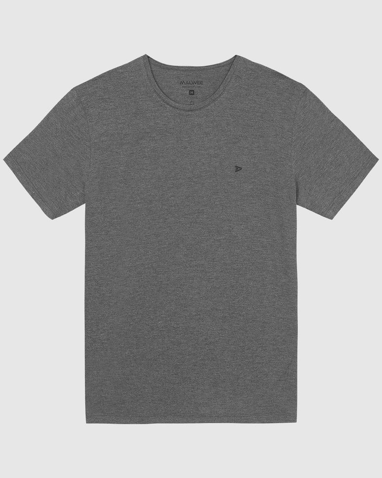 Camiseta Básica Masculina Bordado Peitoral Em Viscose Stretch