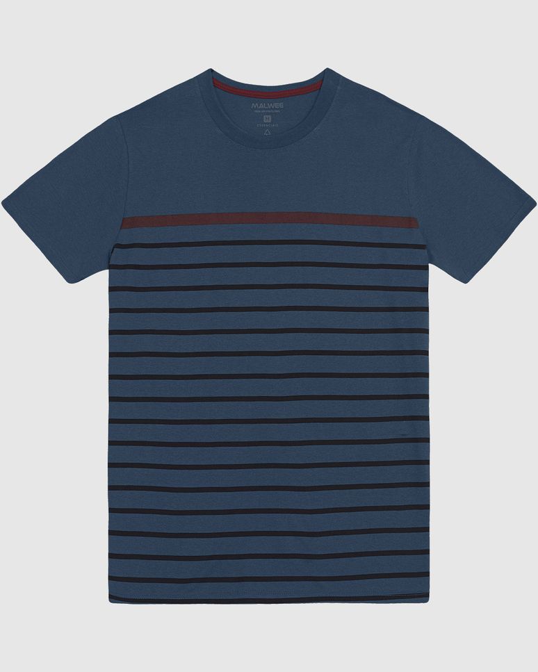 Camiseta Masculina Estampa Listrada Em Algodão