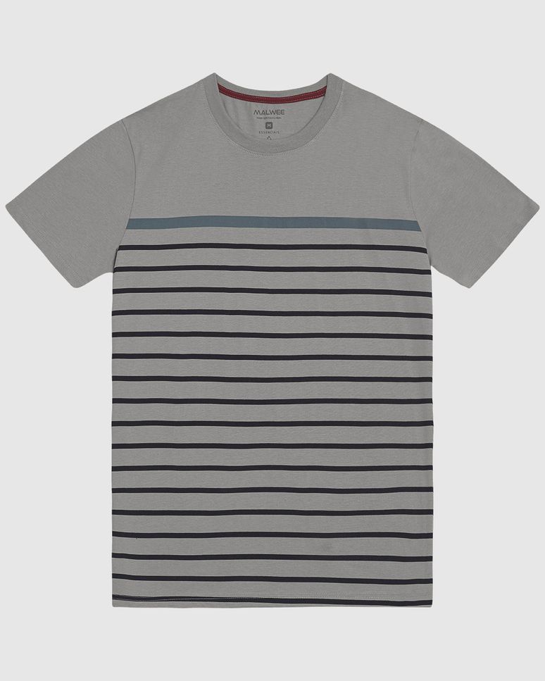 Camiseta Masculina Estampa Listrada Em Algodão