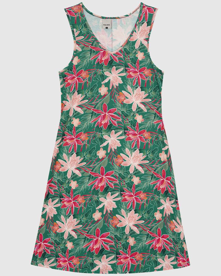 Vestido Feminino Estampado Decote V Em Viscose Stretch