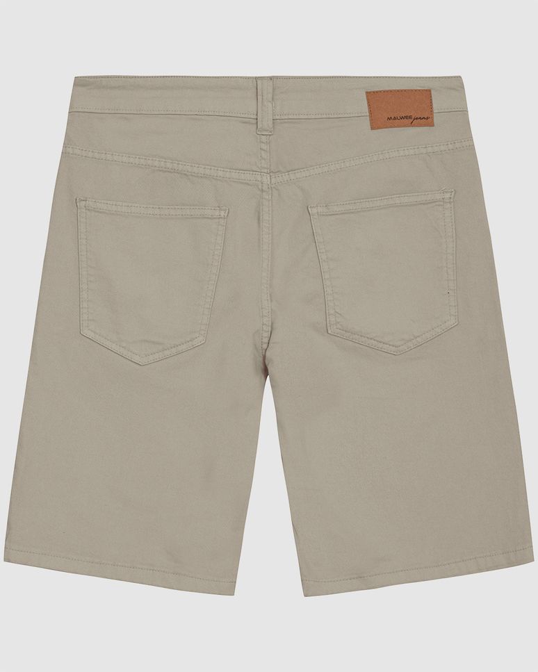 Bermuda Masculina Cintura Média Em Sarja Com Elastano