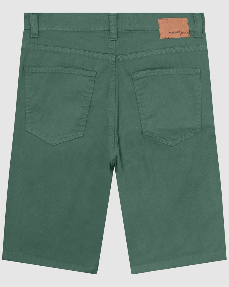 Bermuda Masculina Slim Em Sarja Com Elastano