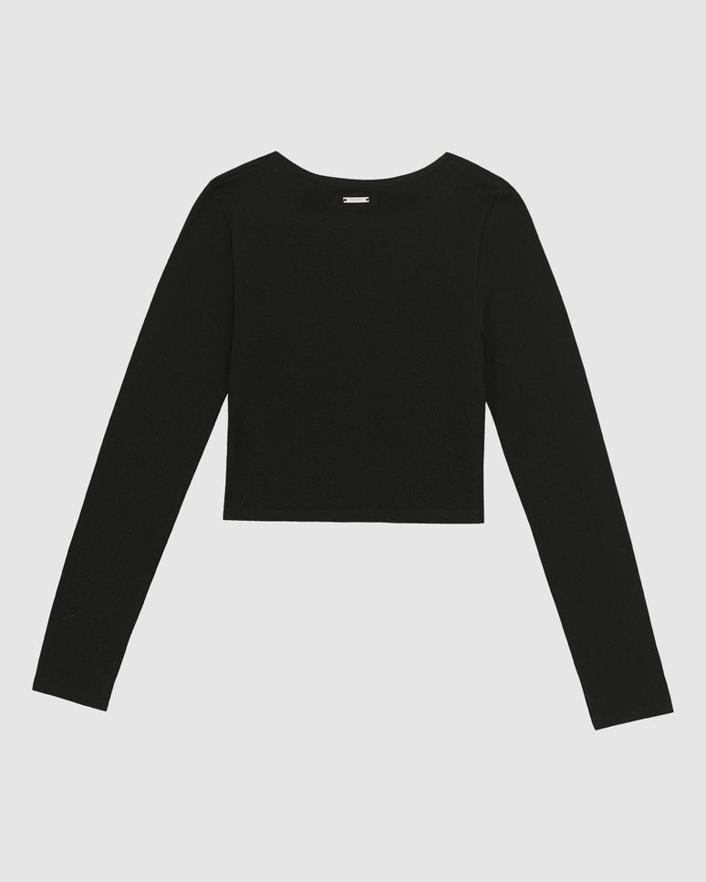 Blusa Básica Feminina Cropped Em Seamless Poliamida - ENFIM