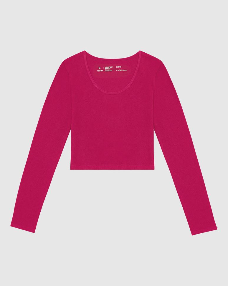 Blusa Básica Feminina Cropped Em Seamless Poliamida - ENFIM