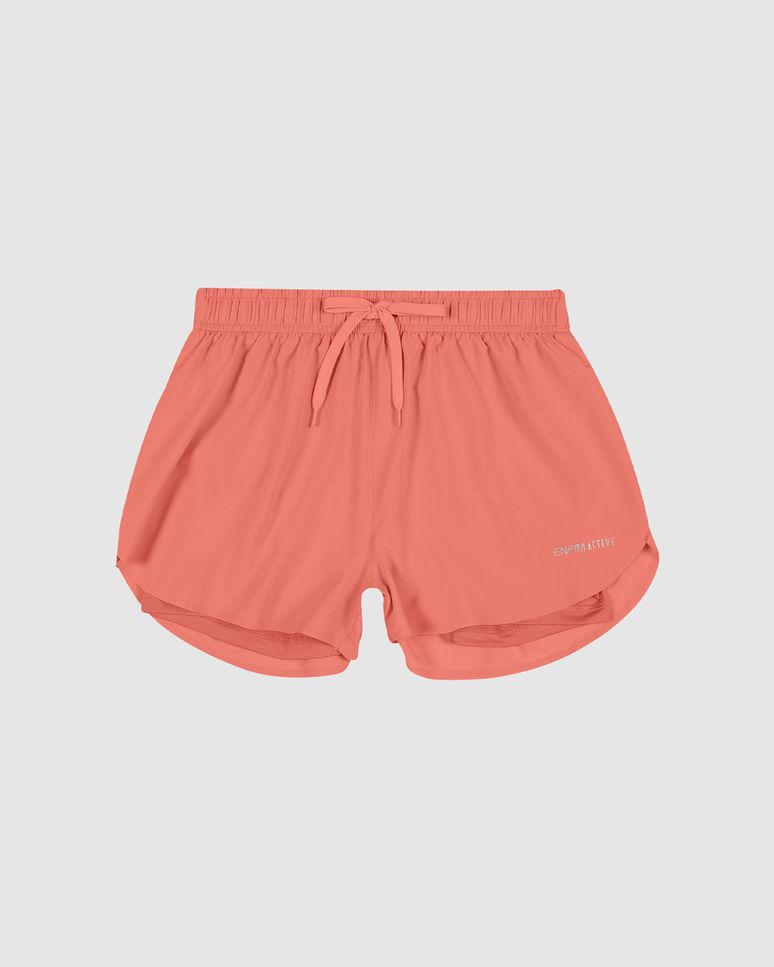 Shorts Duplo Feminino Cadarço Frontal Em Tafetá  - ENFIM