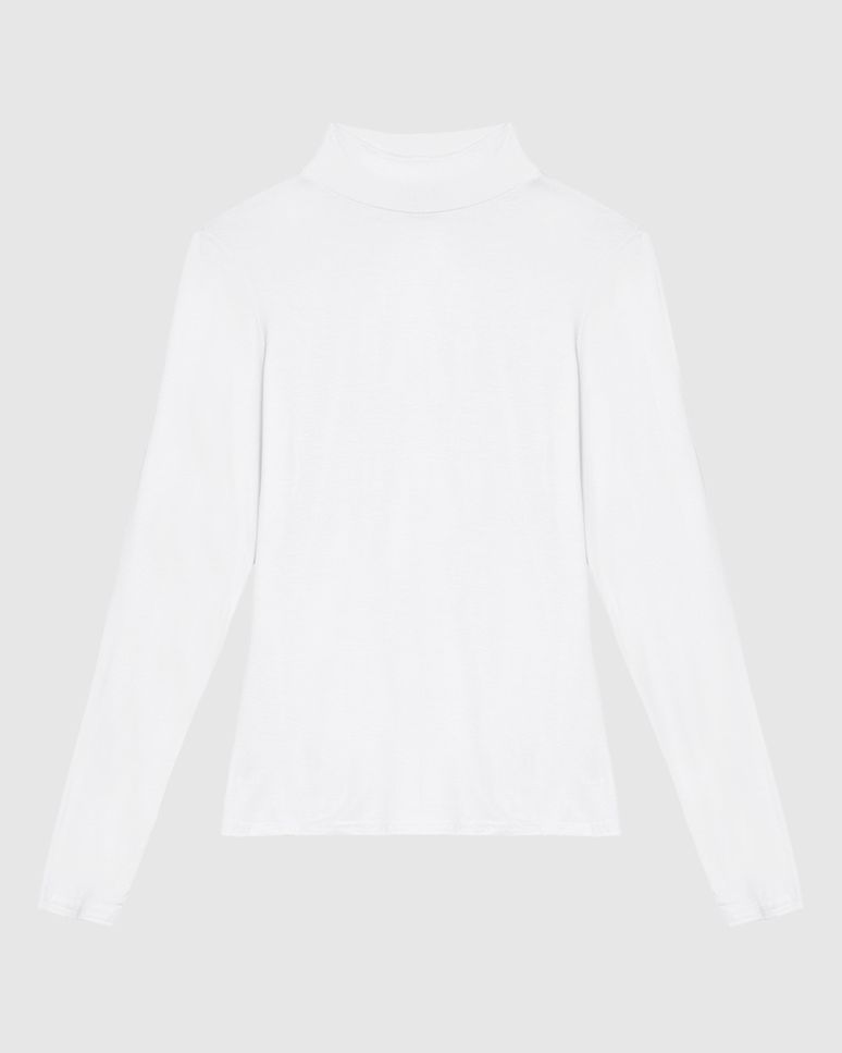 Blusa Básica Feminina Gola Alta Em Malha Viscose Stretch - ENFIM