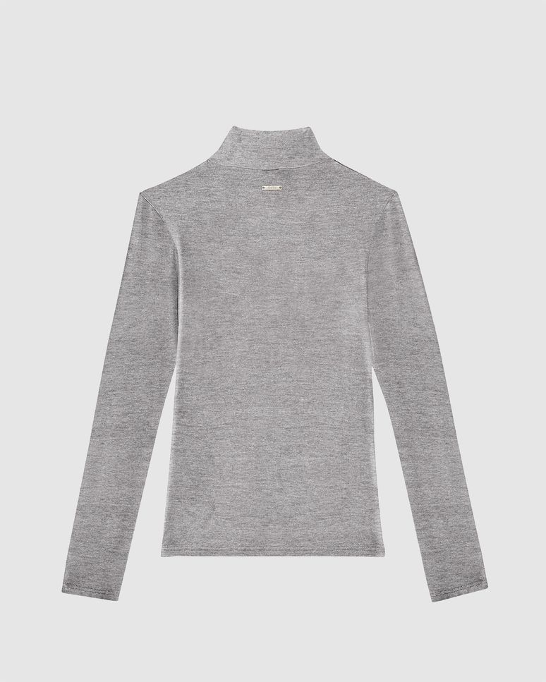 Blusa Básica Feminina Gola Alta Em Malha Viscose Stretch - ENFIM